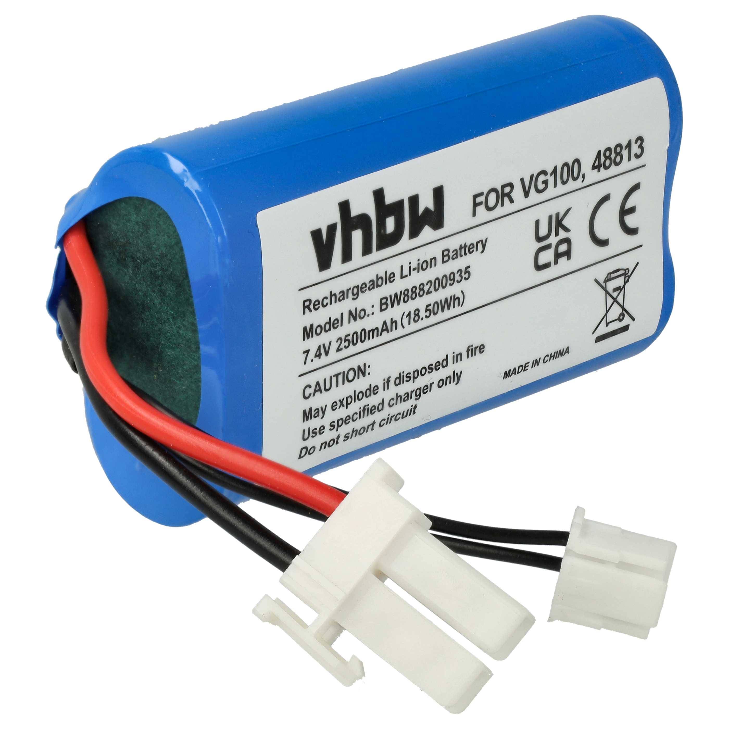 vhbw Akku kompatibel mit Vorwerk Kobold VG100 Home Cleaner | Heimroboter Schwarz (2500 mAh, 7,4 V, Li-Ion)-0