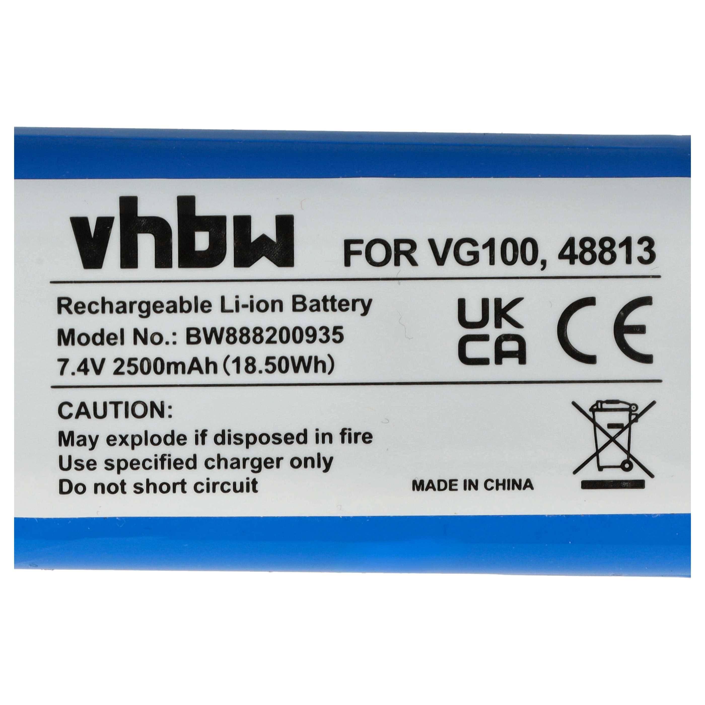 vhbw Akku kompatibel mit Vorwerk Kobold VG100 Home Cleaner | Heimroboter Schwarz (2500 mAh, 7,4 V, Li-Ion)-5