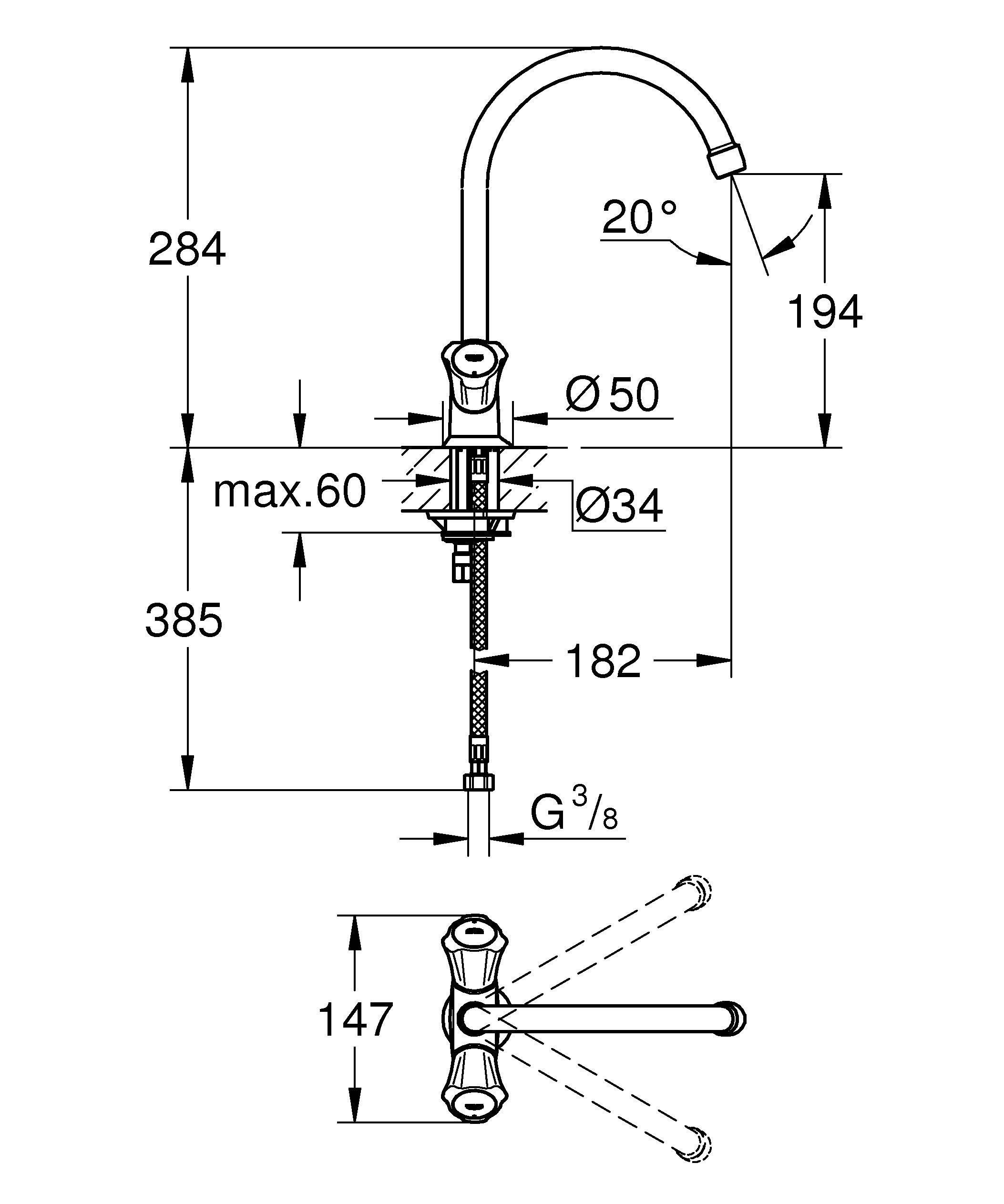 Grohe Spültisch-Einlochbatterie COSTA 1/2Zoll chr-2