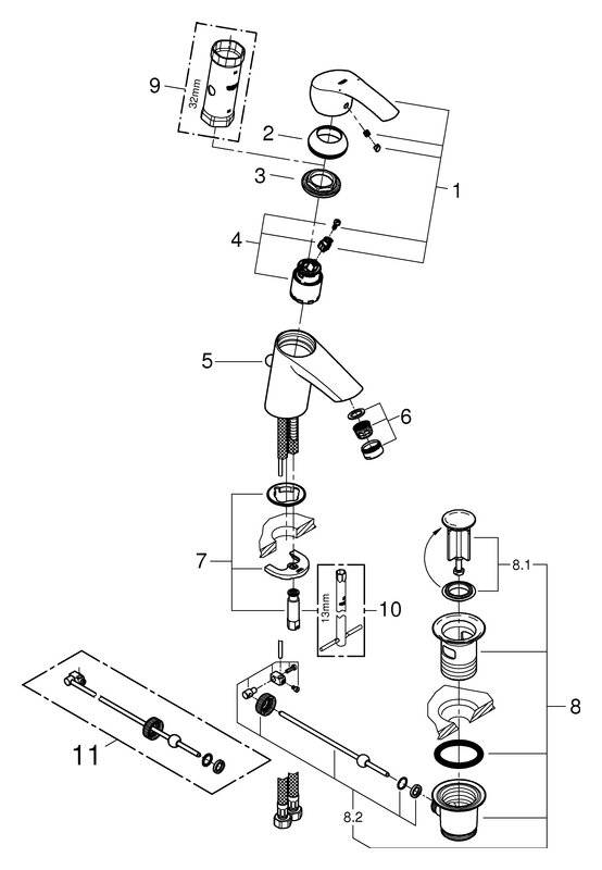 GROHE Einhebel-Waschtischbatterie Eurosmart 33265_2 S-Size chrom-4