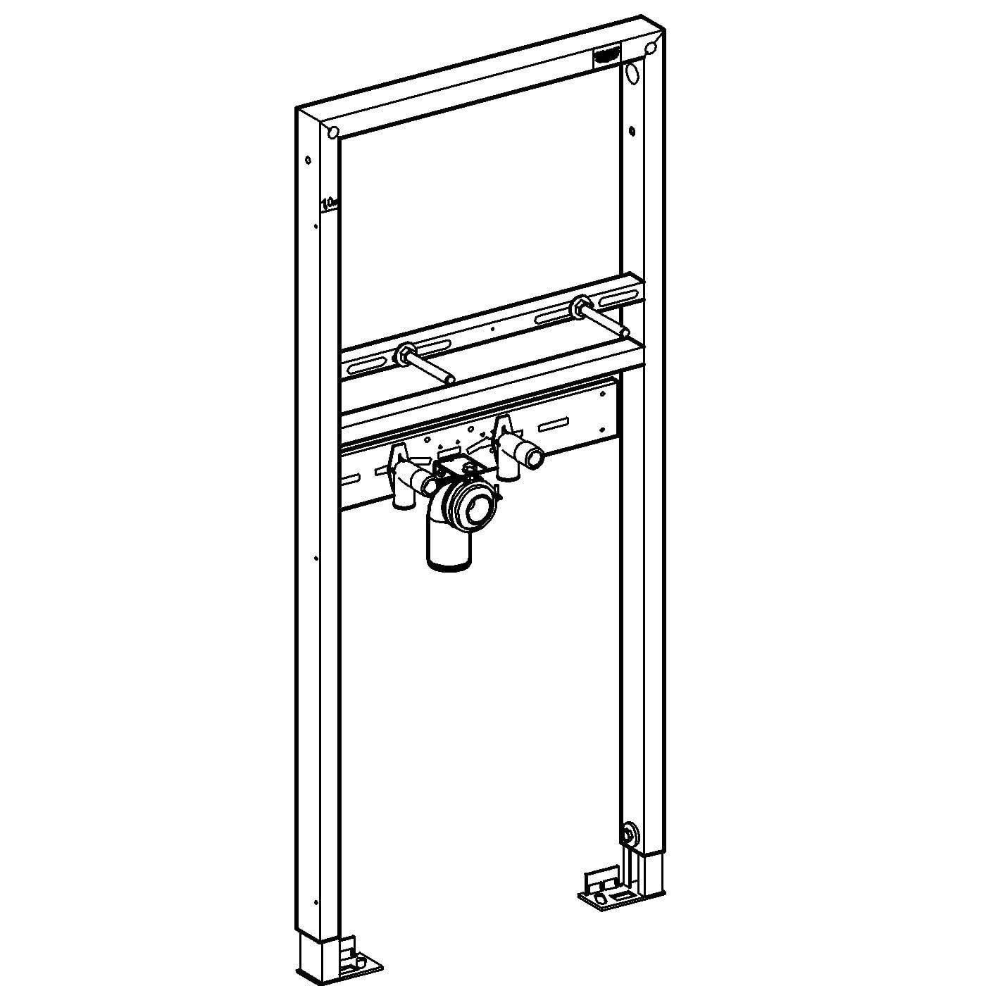 Grohe Rapid SL Waschtisch-Element, 1,13m Bauhöhe, für Vorwand- oder Ständerwandmontage, 2 schallged. Armaturenanschlüsse-3