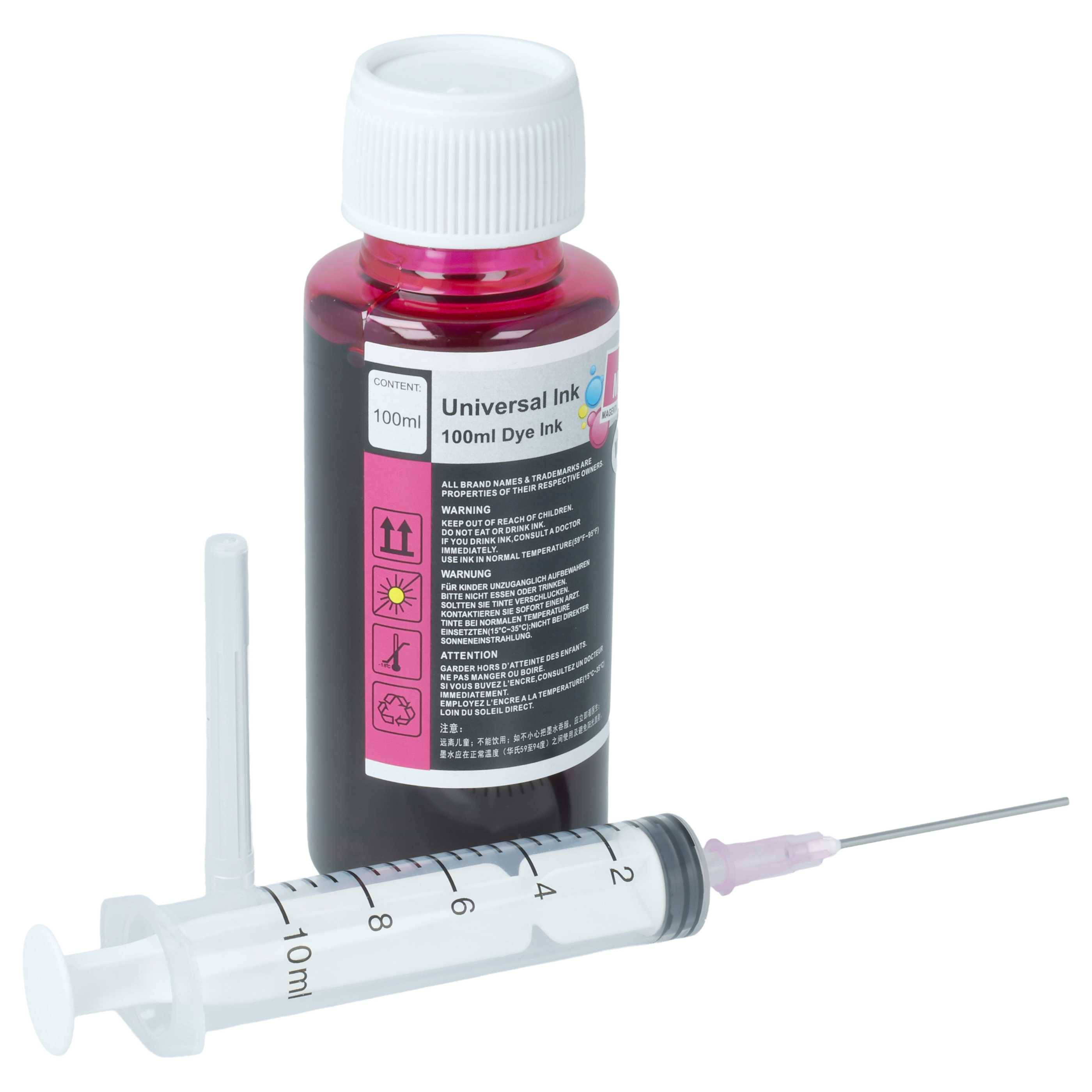 vhbw 5x Nachfülltinte kompatibel mit Brother Drucker | Refillset Dye Cyan, Dye Magenta, Dye Schwarz, Dye Yellow, 100ml-2