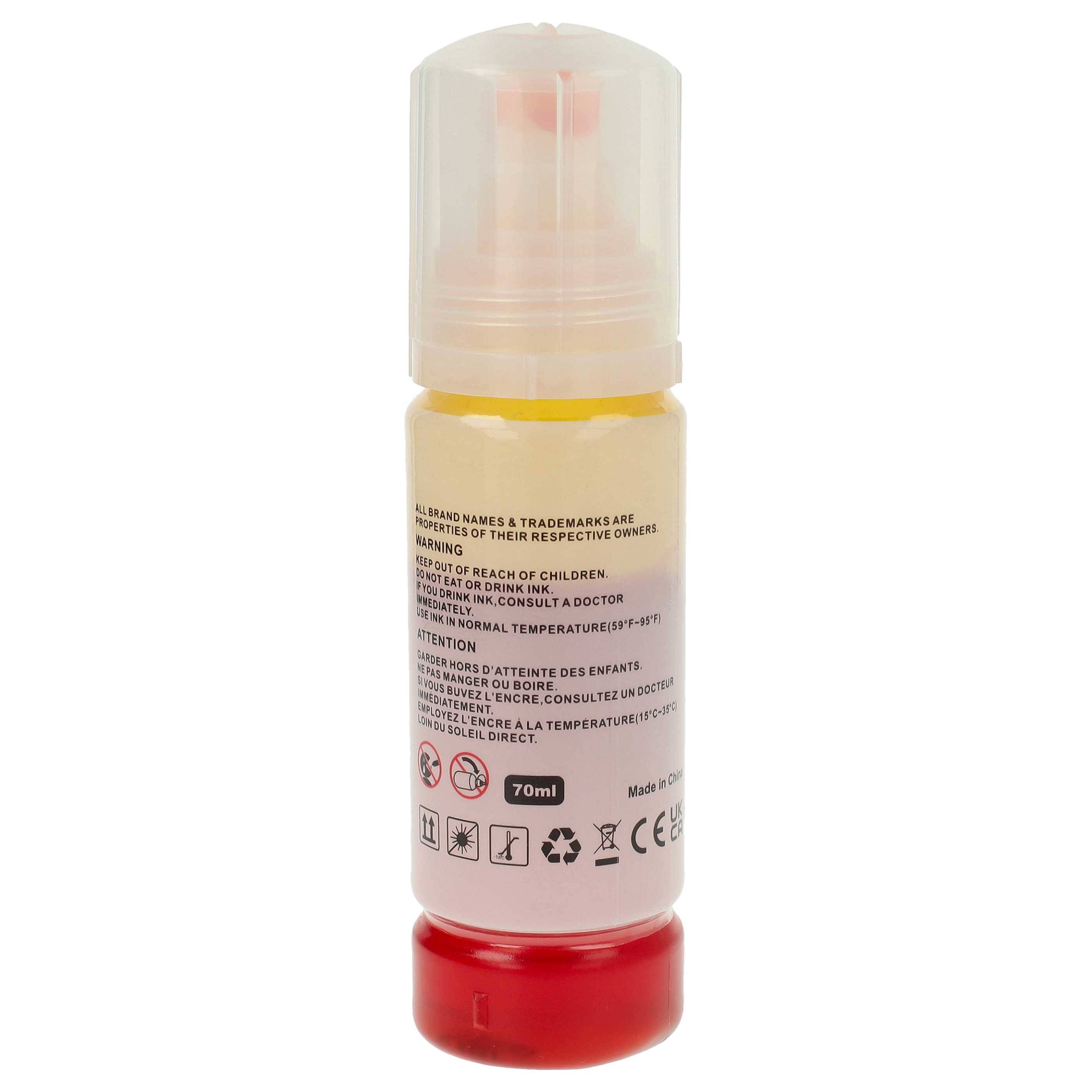 vhbw Nachfülltinte kompatibel mit Epson L6170 | L6190 Drucker - Refilltinte Dye Yellow, 70ml-2