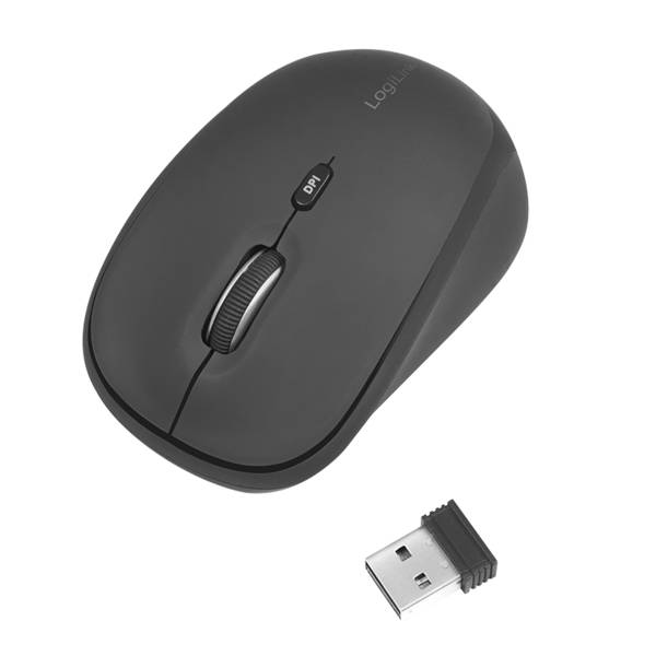 LogiLink Ergonomische Funk-Maus, 2.4 GHz, 1600 dpi