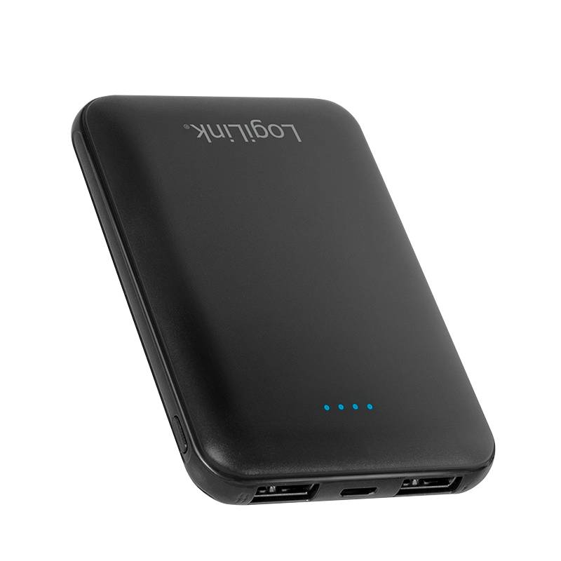 LogiLink Powerbank 5000 mAh, Lithium-Polymer, 2x USB-A, schwarz-1