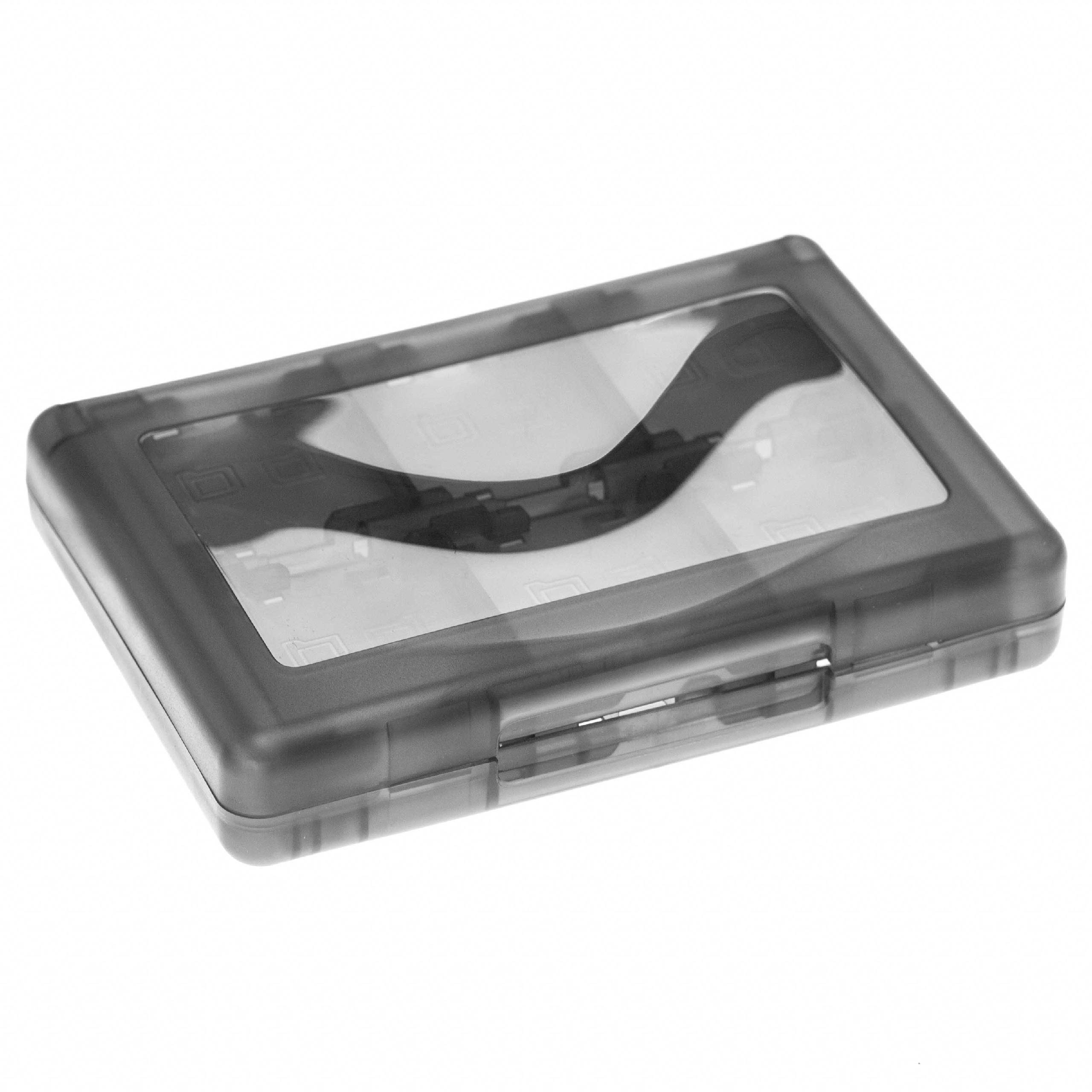 vhbw Etui kompatibel mit Nintendo 3DS LL | 3DS Konsolenspiele, Speicherkarten - Case Schwarz Transparent-1