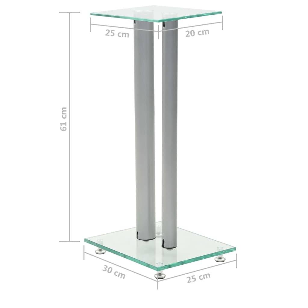 Lautsprecherständer Säulen-Design 2 Stk. Hartglas Silbern-5