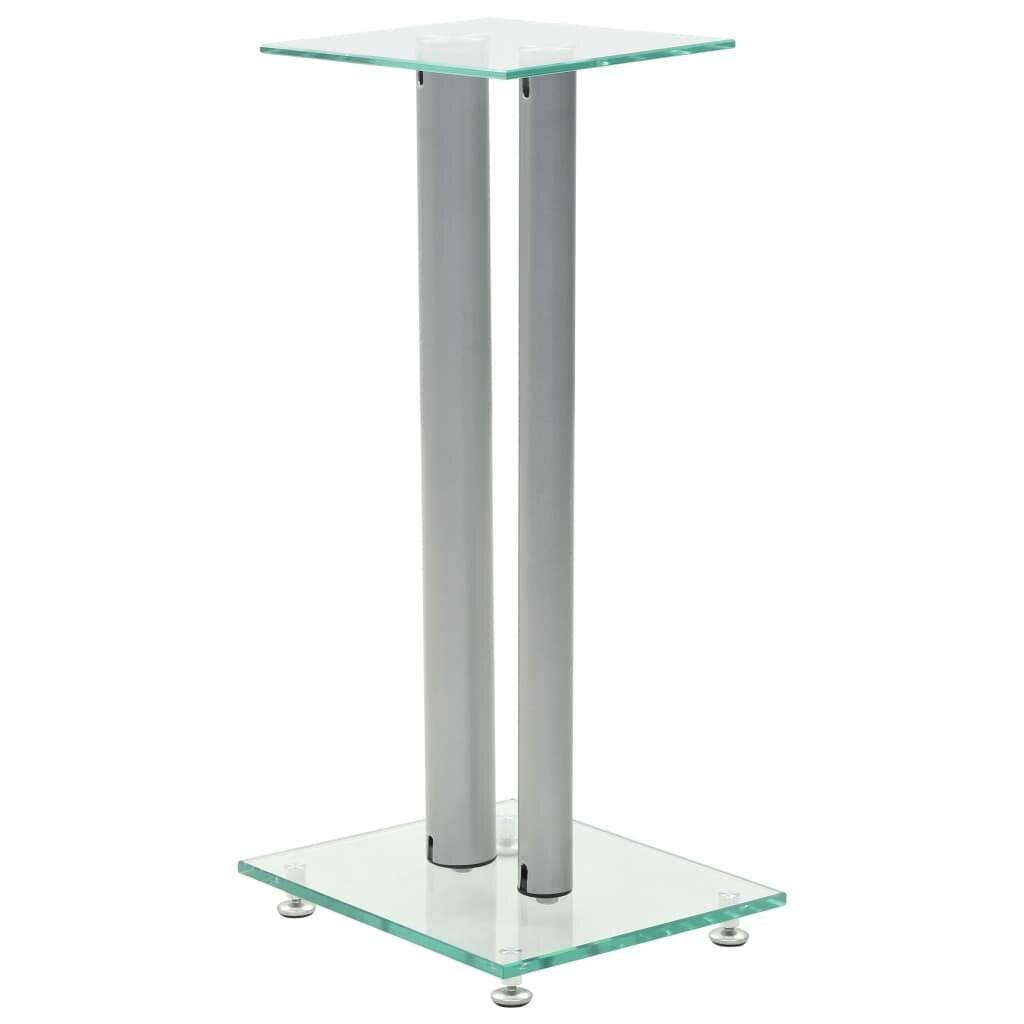 Lautsprecherständer Säulen-Design 2 Stk. Hartglas Silbern-1