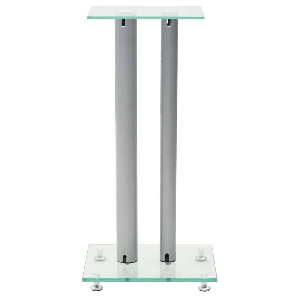 Lautsprecherständer Säulen-Design 2 Stk. Hartglas Silbern-2