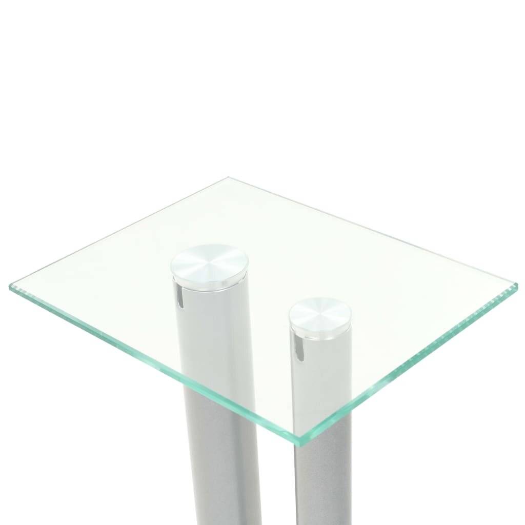 Lautsprecherständer Säulen-Design 2 Stk. Hartglas Silbern-3