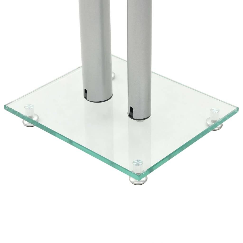 Lautsprecherständer Säulen-Design 2 Stk. Hartglas Silbern-4