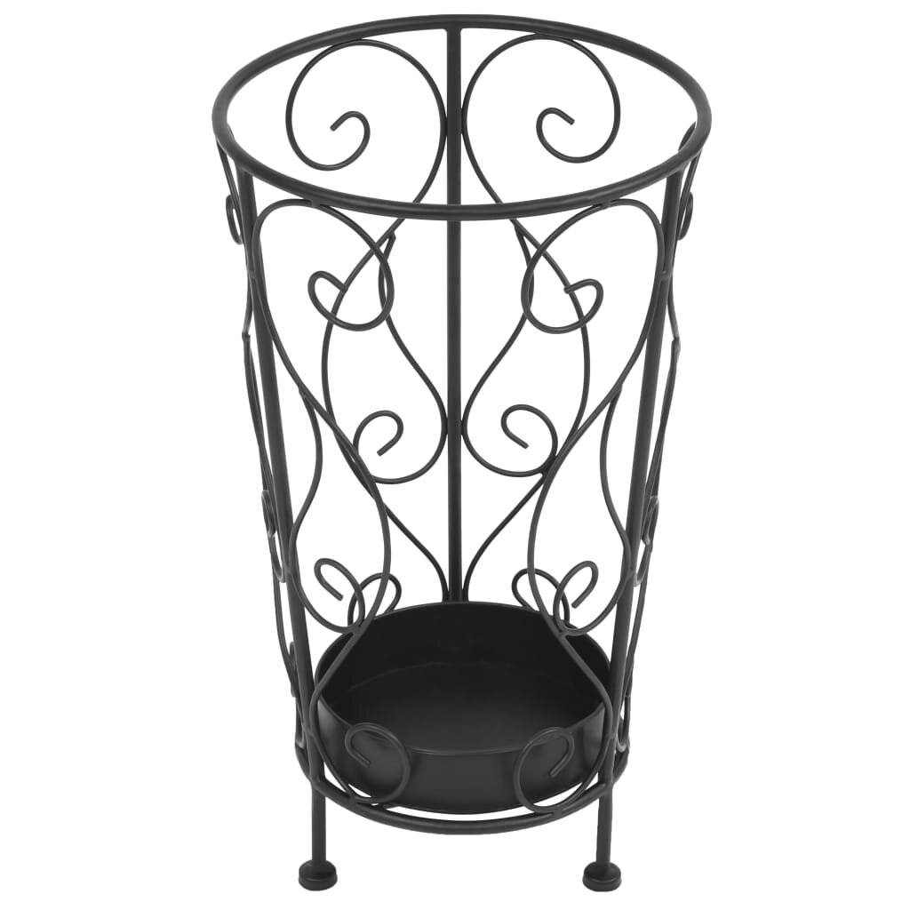 vidaXL Regenschirmständer Vintage-Stil Metall 26 x 46 cm Schwarz-2