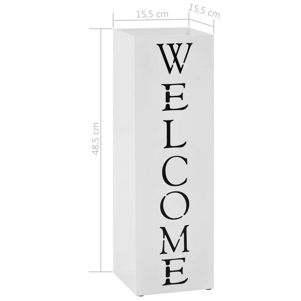 vidaXL Regenschirmständer Welcome Stahl Weiß-6