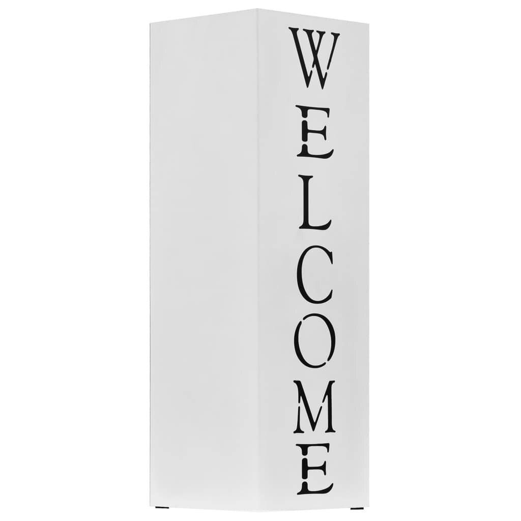 vidaXL Regenschirmständer Welcome Stahl Weiß-2
