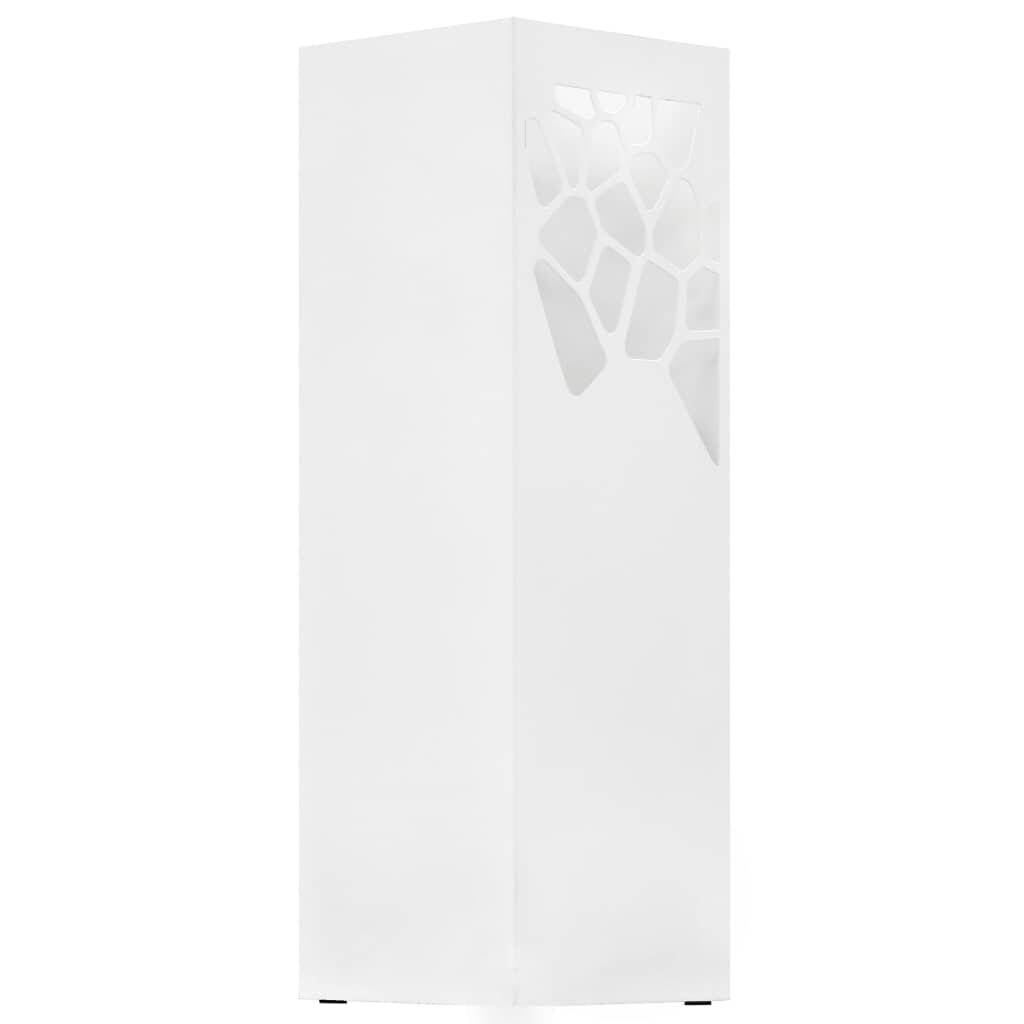 vidaXL Regenschirmständer Steinen-Design Stahl Weiß-2