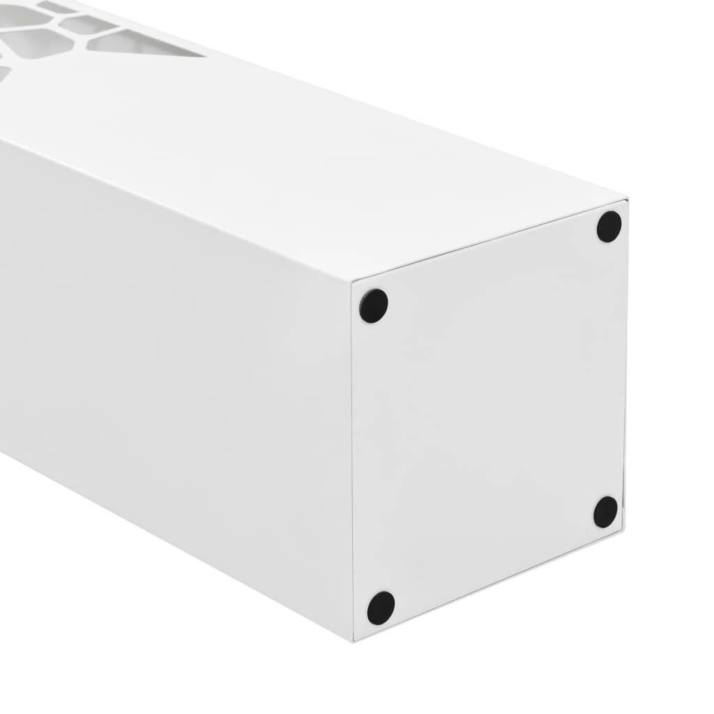 vidaXL Regenschirmständer Steinen-Design Stahl Weiß-3
