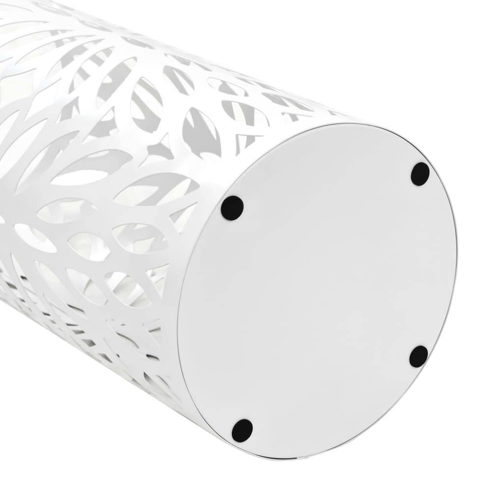 vidaXL Regenschirmständer Blattmotiv Stahl Weiß-4