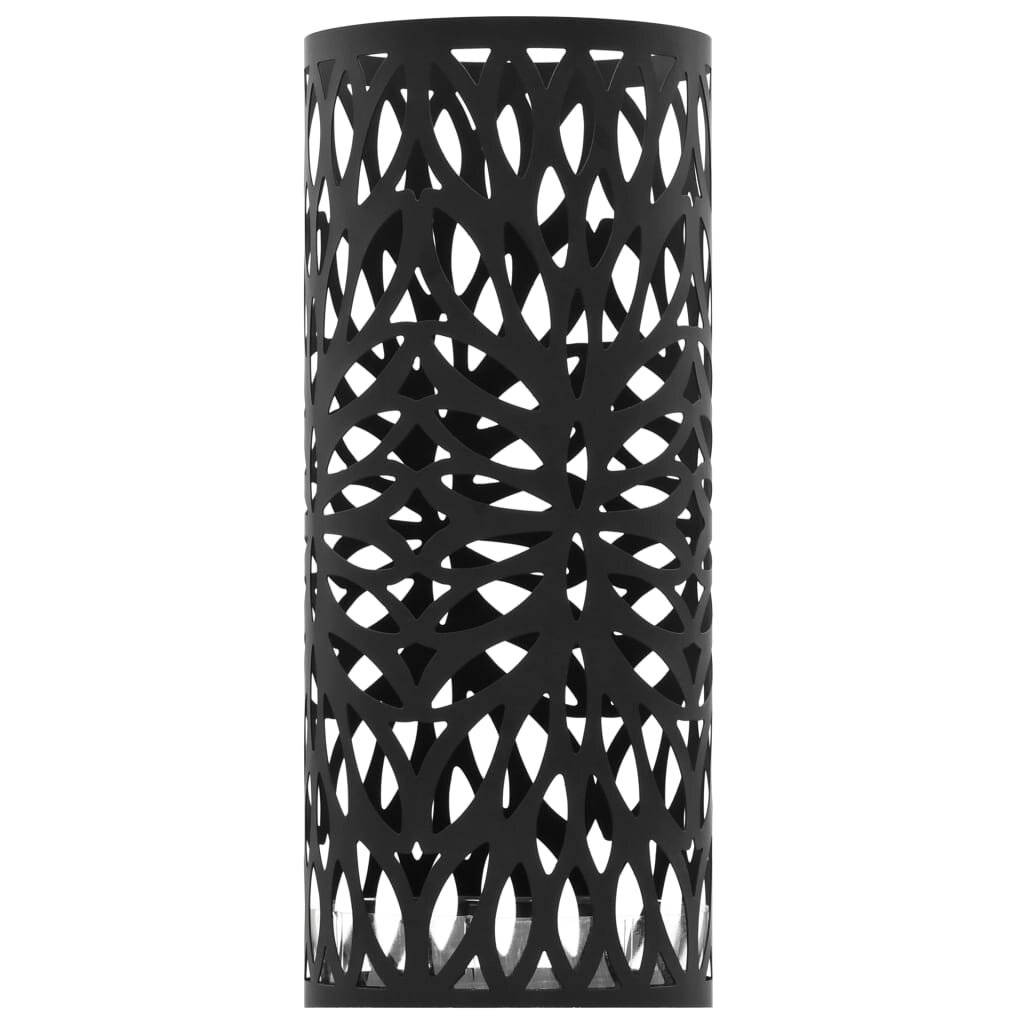 vidaXL Regenschirmständer Blattmotiv Stahl Schwarz-2