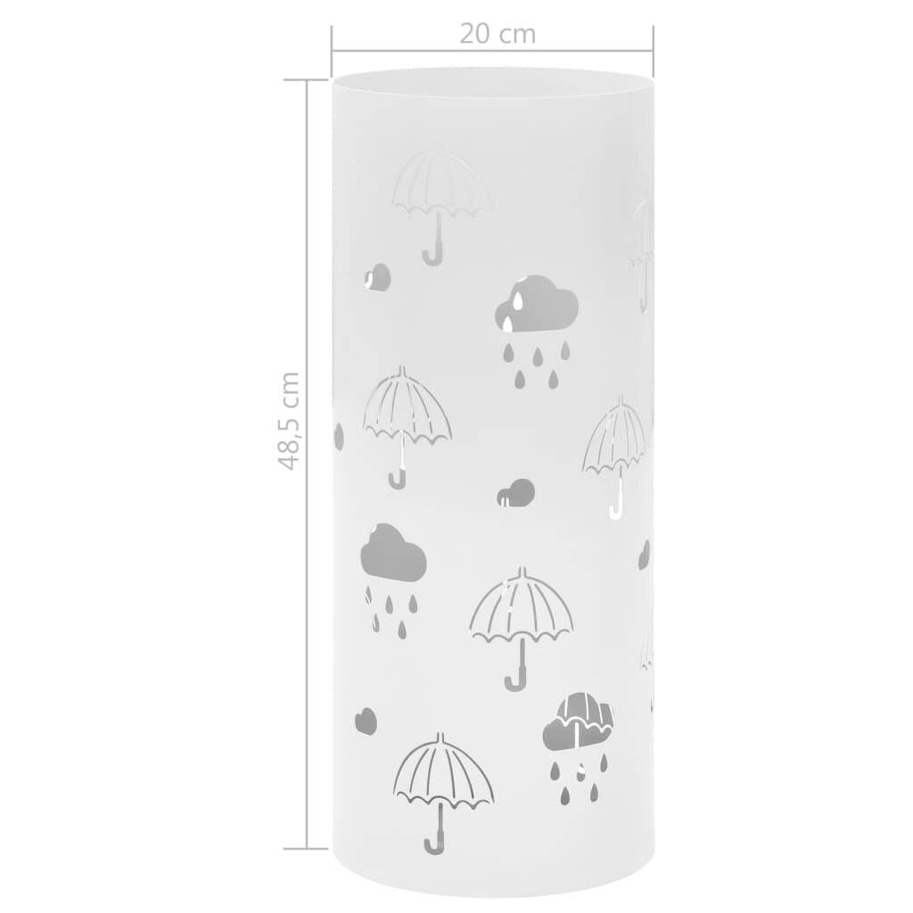vidaXL Regenschirmständer Regenschirm-Motiv Stahl Weiß-6