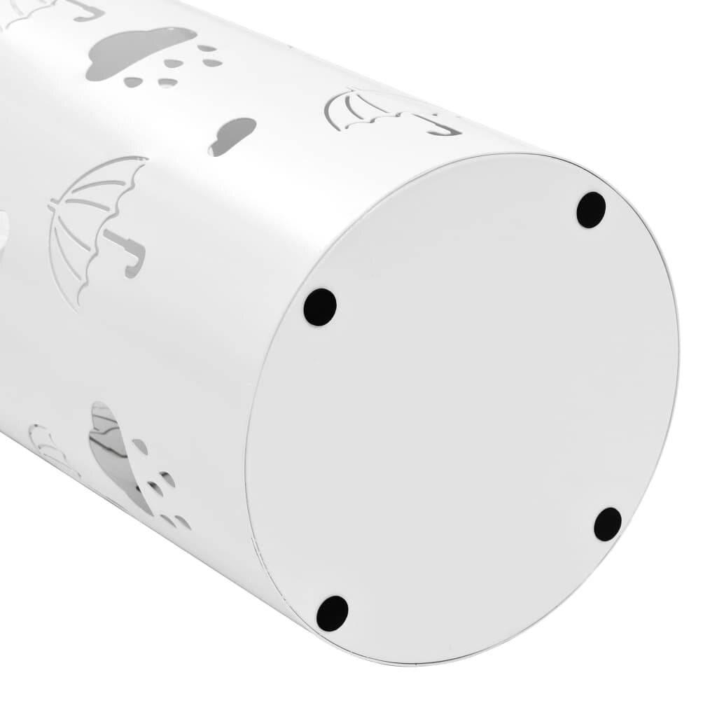 vidaXL Regenschirmständer Regenschirm-Motiv Stahl Weiß-4