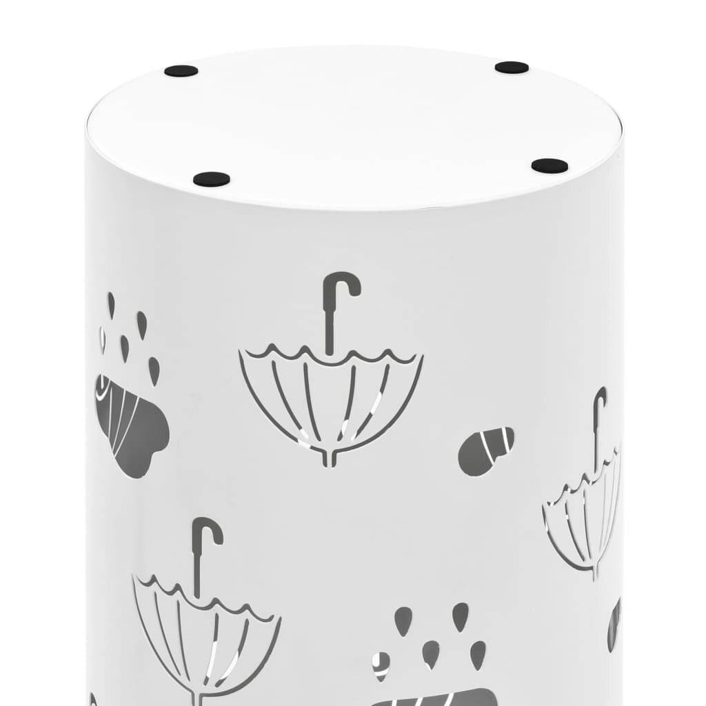 vidaXL Regenschirmständer Regenschirm-Motiv Stahl Weiß-5