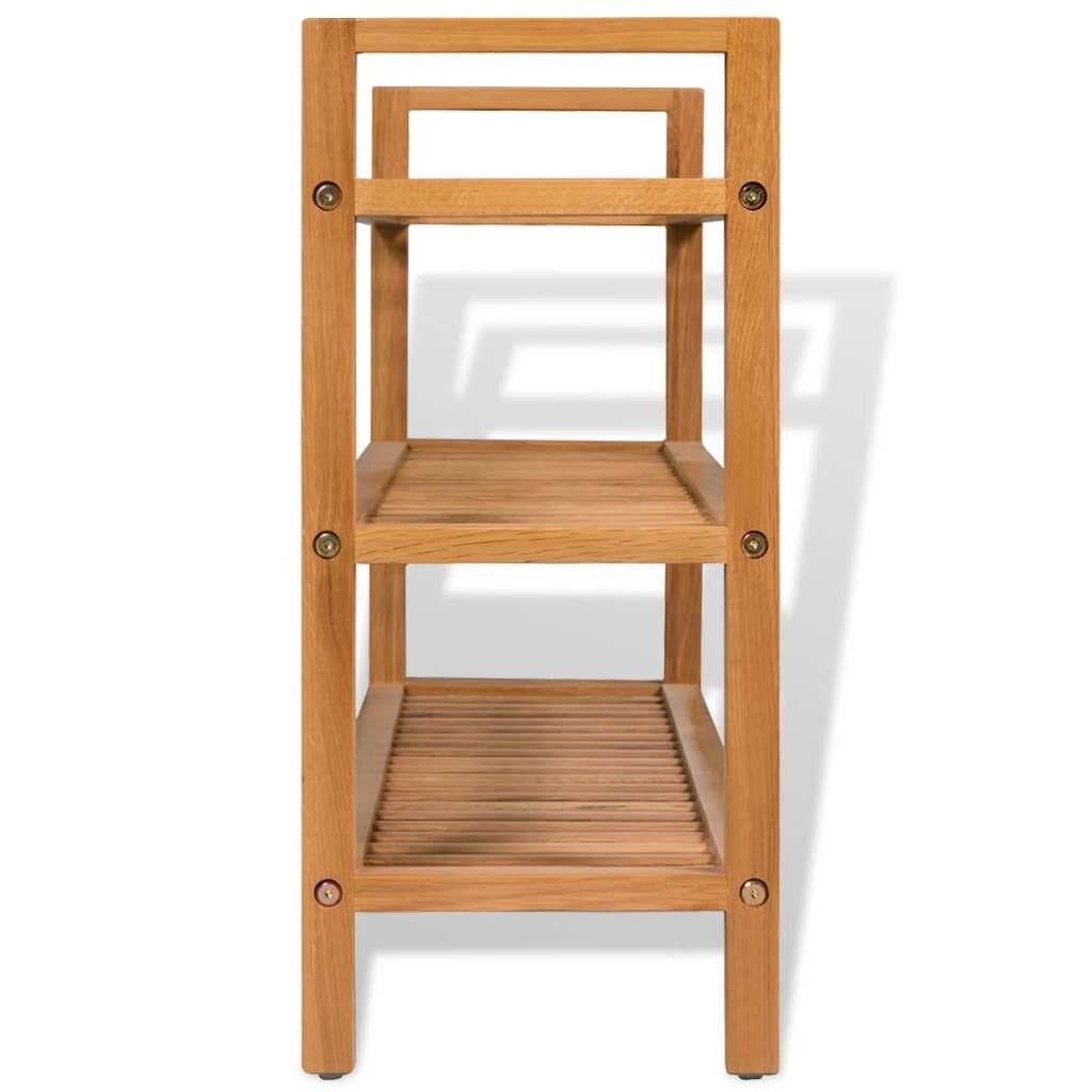 Schuhregal mit 3 Etagen 100 x 27 x 59,5 cm Massivholz Eiche-2