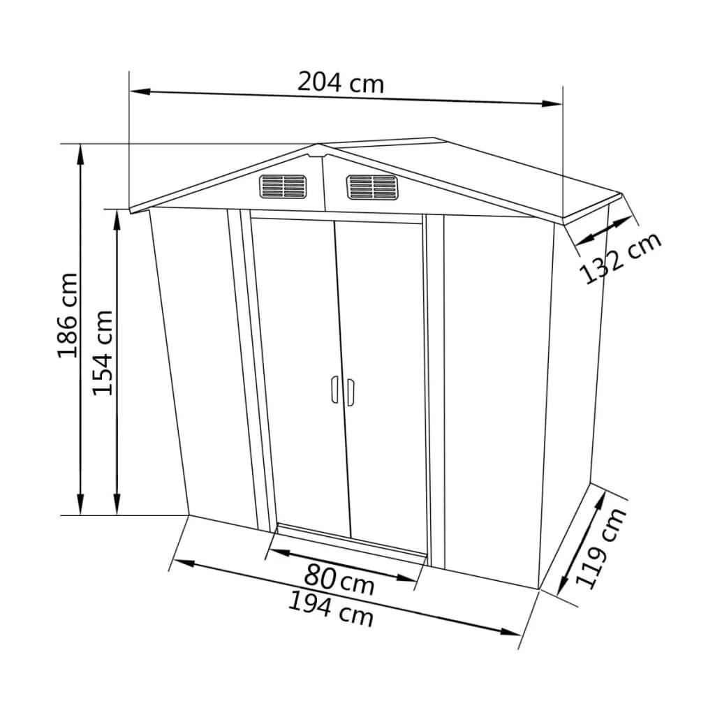 Symbolbild für vidaXL Gartenschuppen Grün Metall 204 x 132 x 186 cm