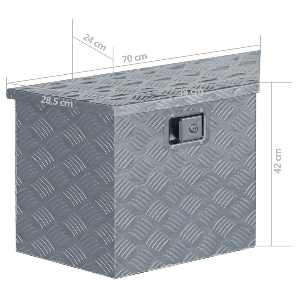 Aluminiumkiste 70×24×42 cm Trapezförmig Silbern-7