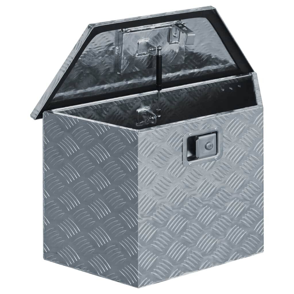 Aluminiumkiste 70×24×42 cm Trapezförmig Silbern-4