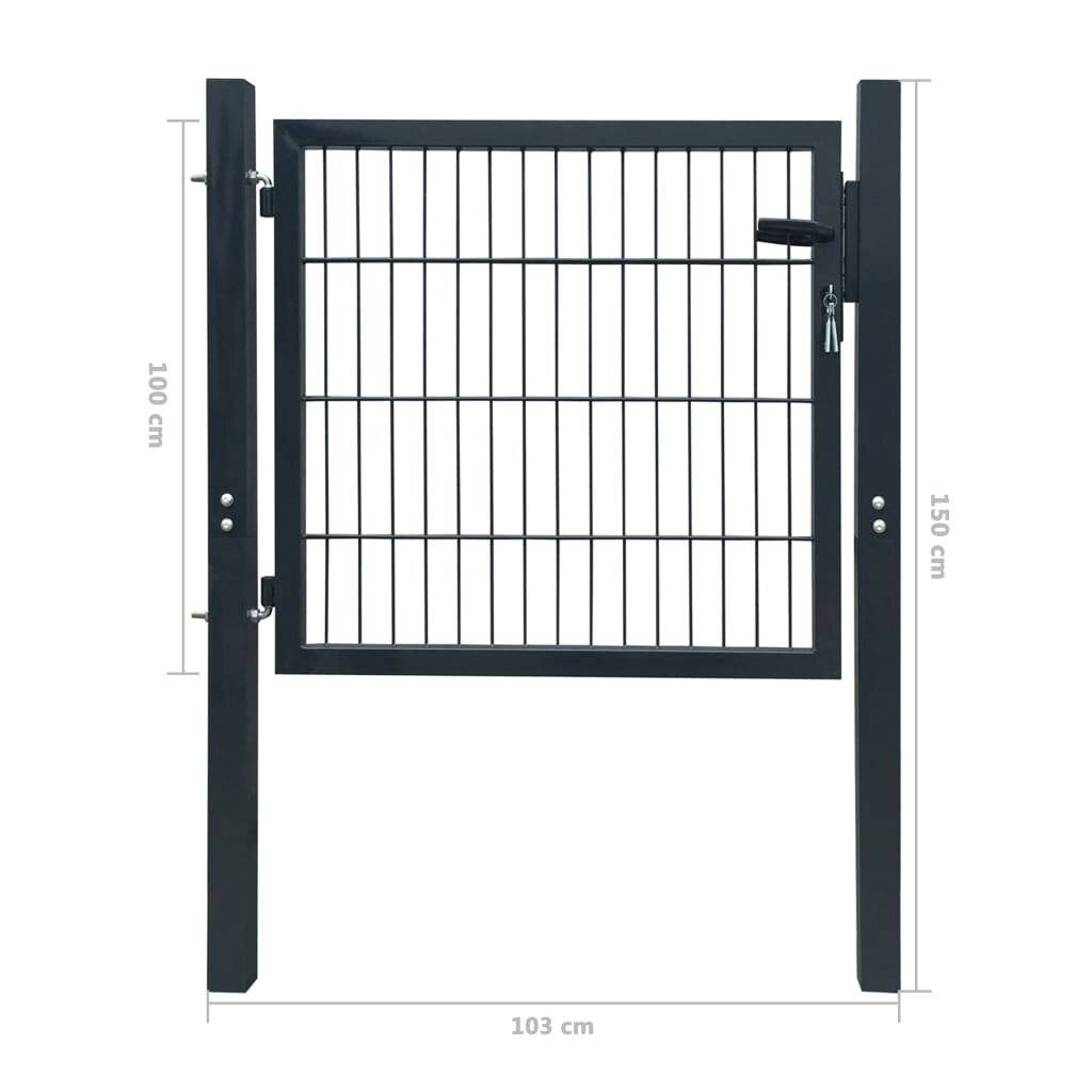 vidaXL Zauntor Stahl Anthrazit 100x100 cm-5
