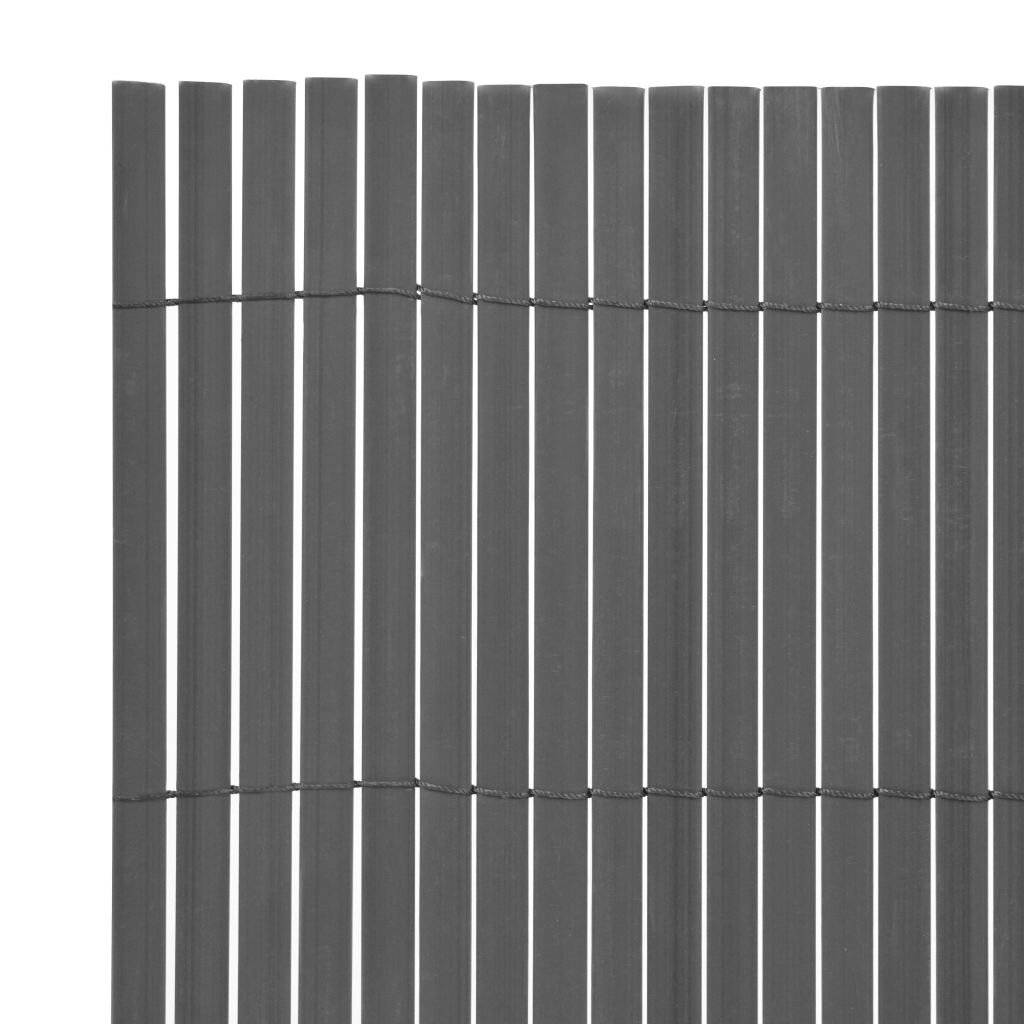 Gartenzaun Doppelseitig 90 x 500 cm Grau-3