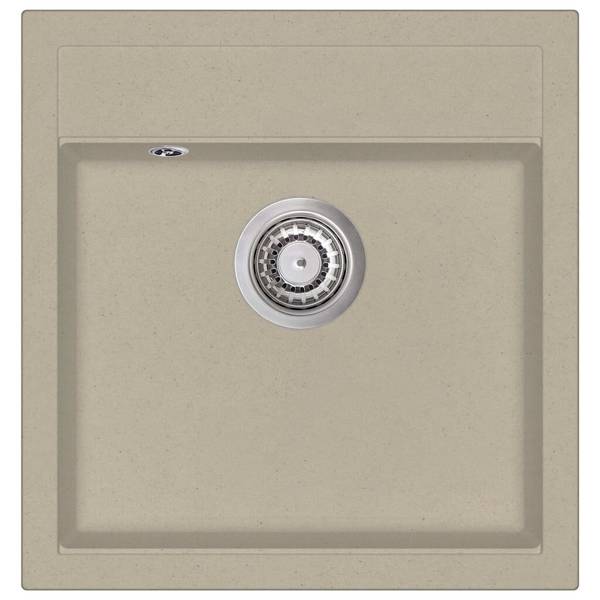 vidaXL Granitspüle Einzelbecken Beige