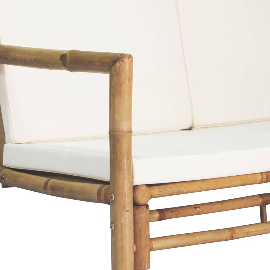 4-tlg. Garten-Lounge-Set mit Auflagen Bambus-5