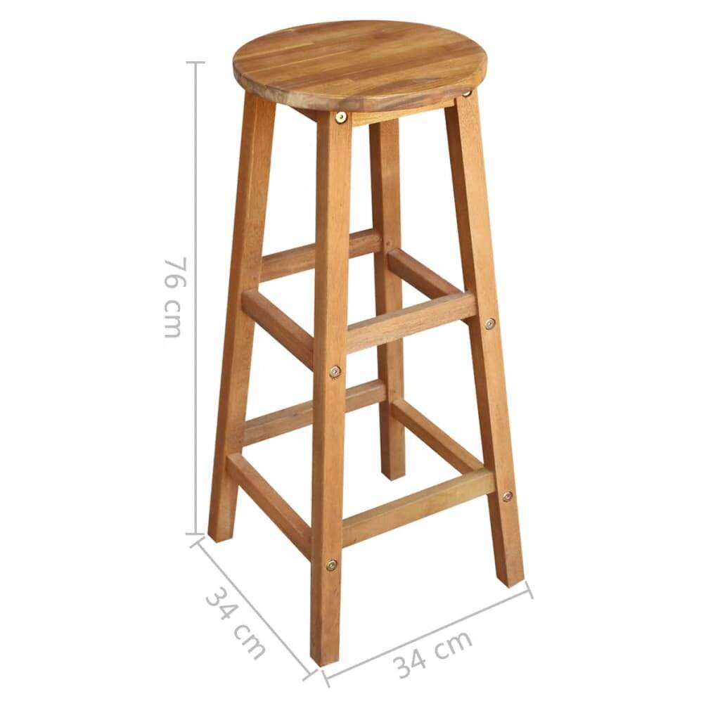 Bartisch und Hocker-Set 7-tlg. Akazienholz Massiv-6
