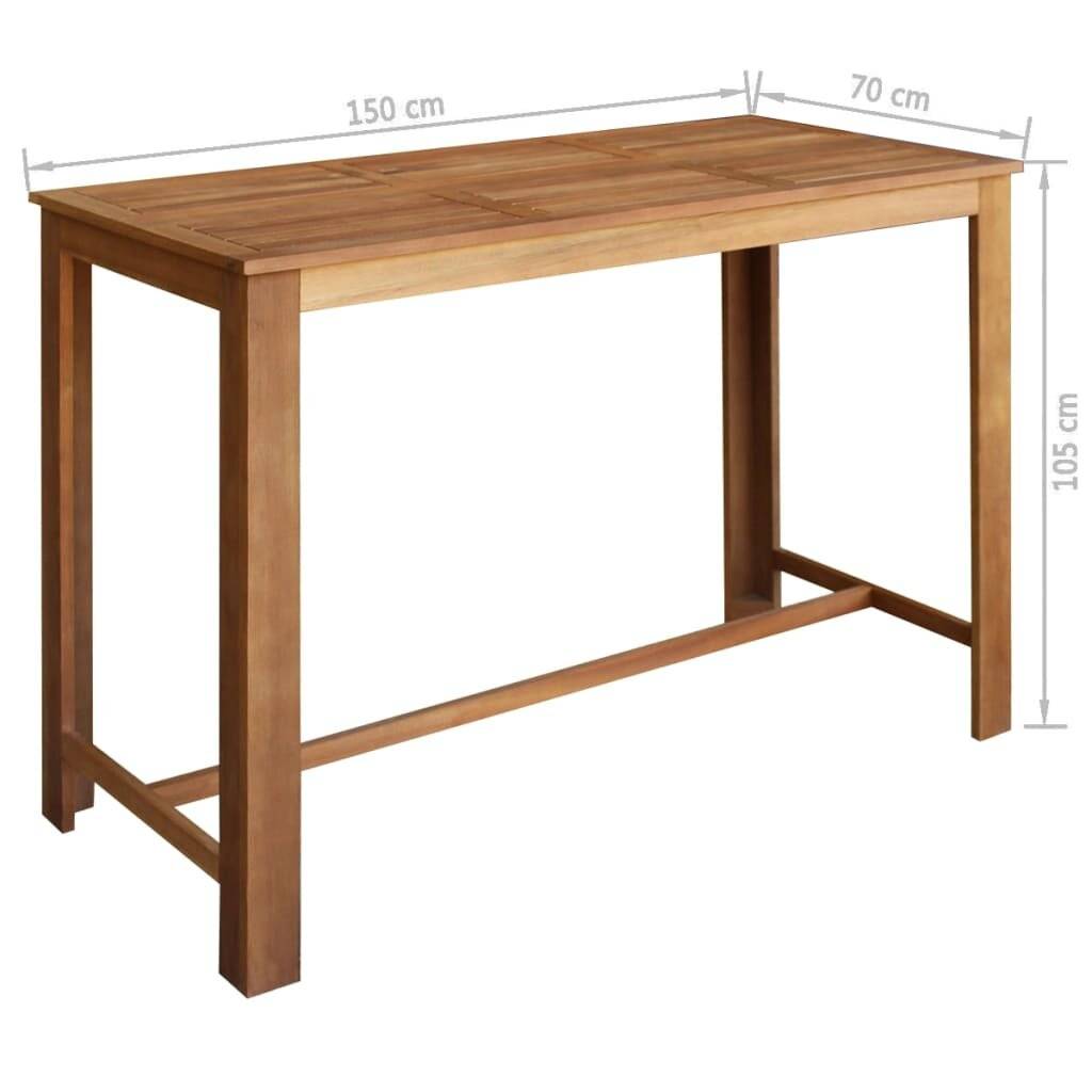Bartisch und Hocker-Set 7-tlg. Akazienholz Massiv-5