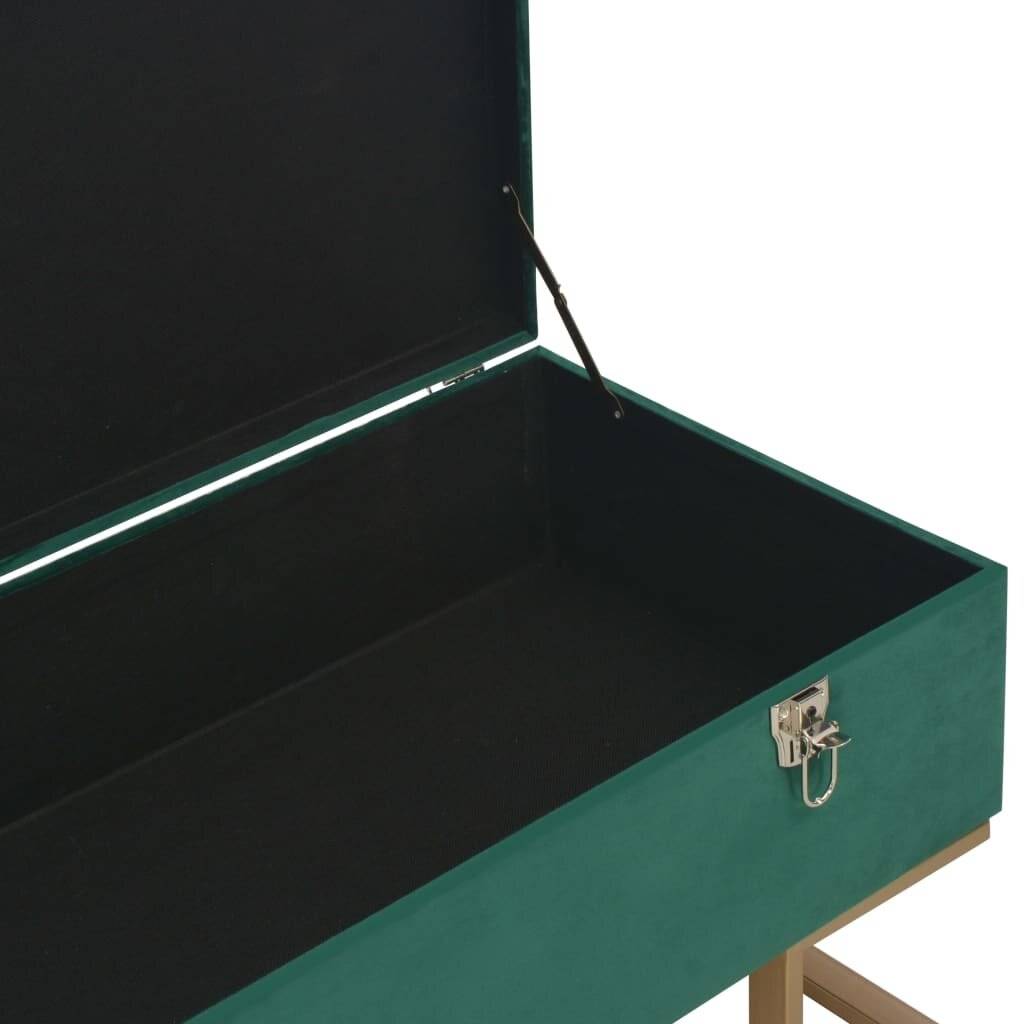 Bank mit Staufach 105 cm Grün Samt-4