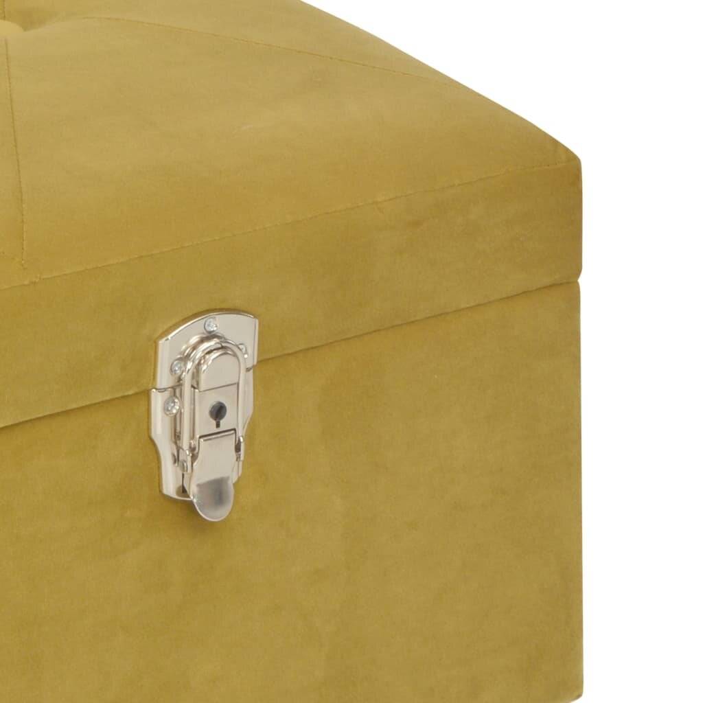 vidaXL Bank mit Staufach 105 cm Senfgelb Samt-5