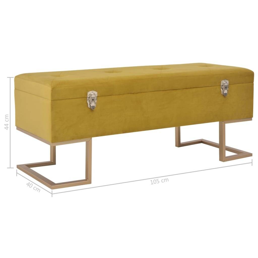 vidaXL Bank mit Staufach 105 cm Senfgelb Samt-6