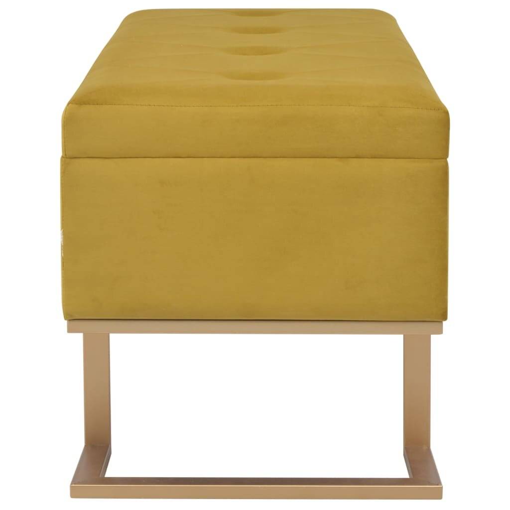 vidaXL Bank mit Staufach 105 cm Senfgelb Samt-3