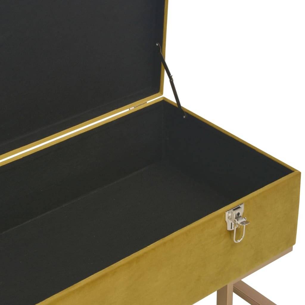 vidaXL Bank mit Staufach 105 cm Senfgelb Samt-4