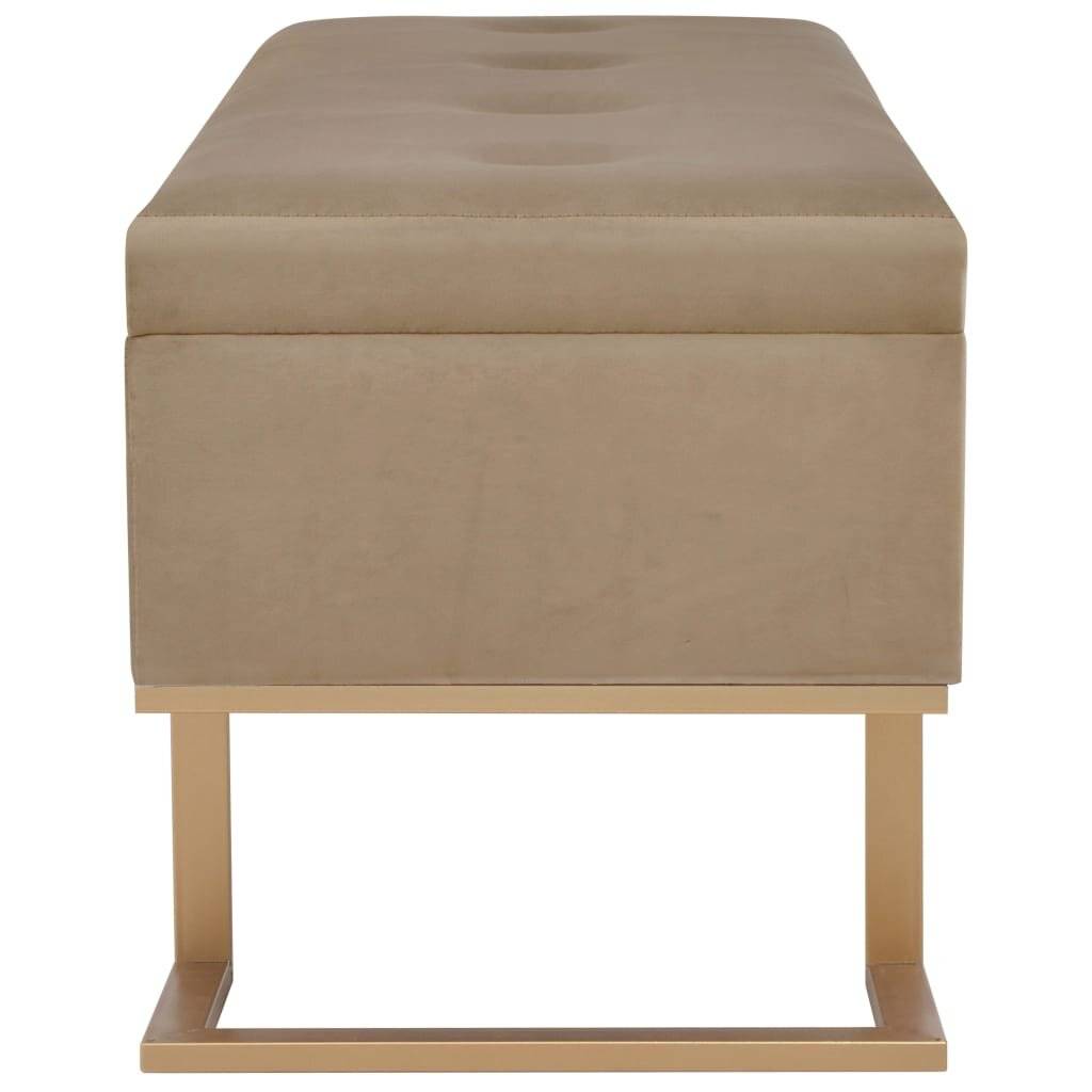 Bank mit Staufach 105 cm Beige Samt-4