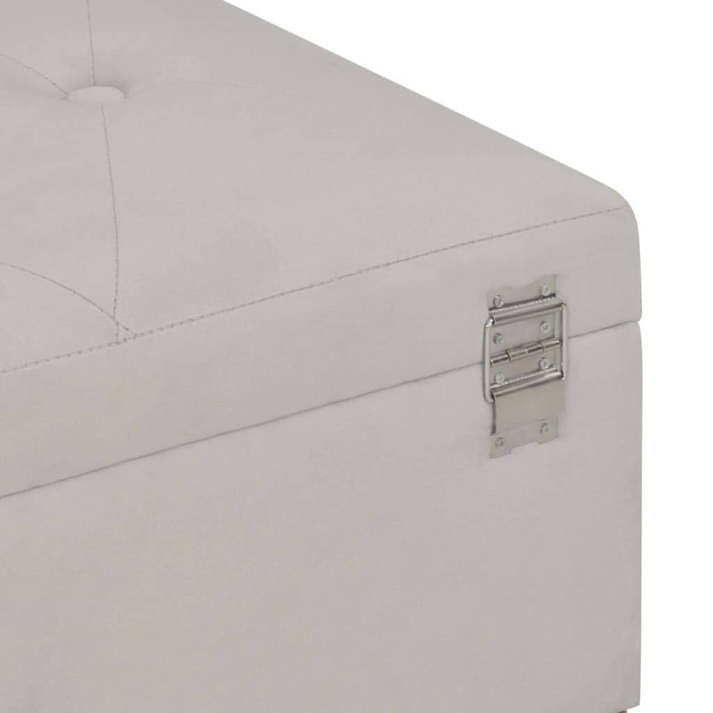 Bank mit Staufach 105 cm Grau Samt-6