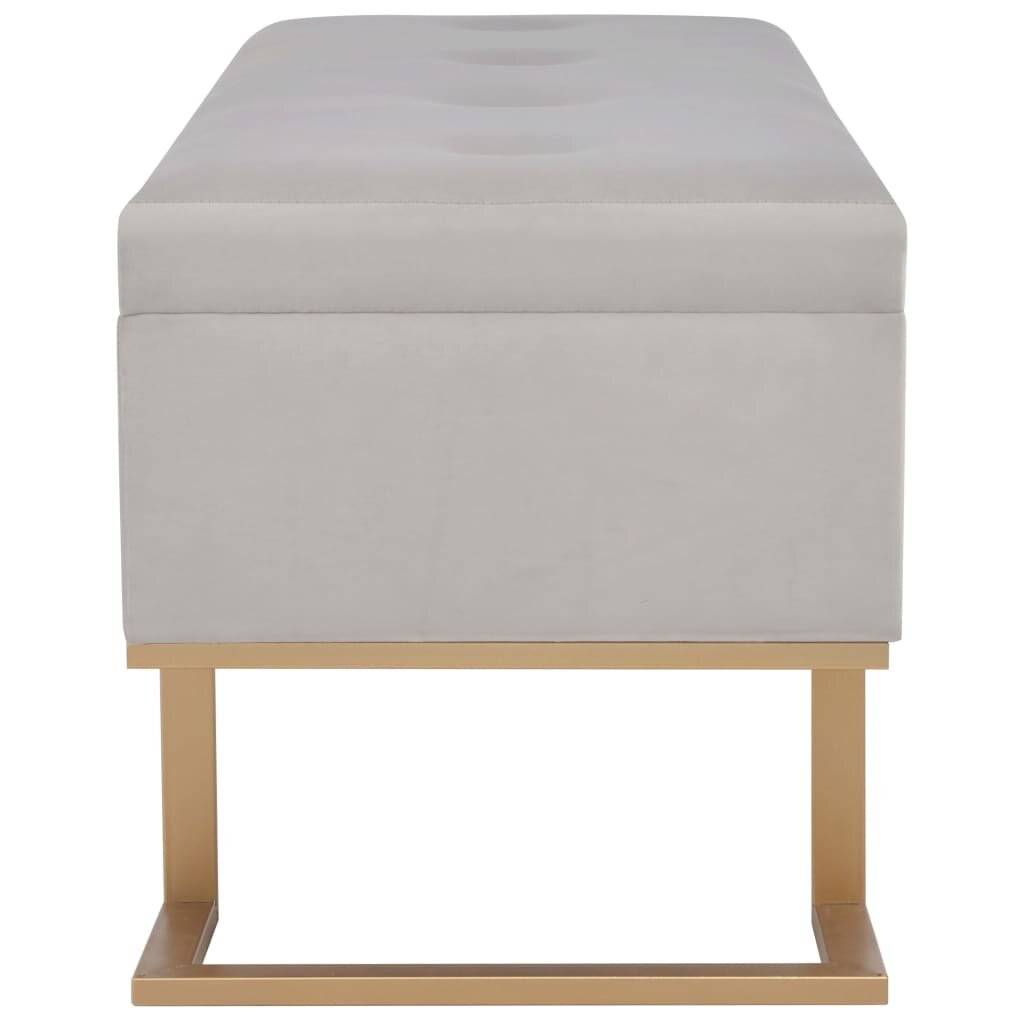 Bank mit Staufach 105 cm Grau Samt-4