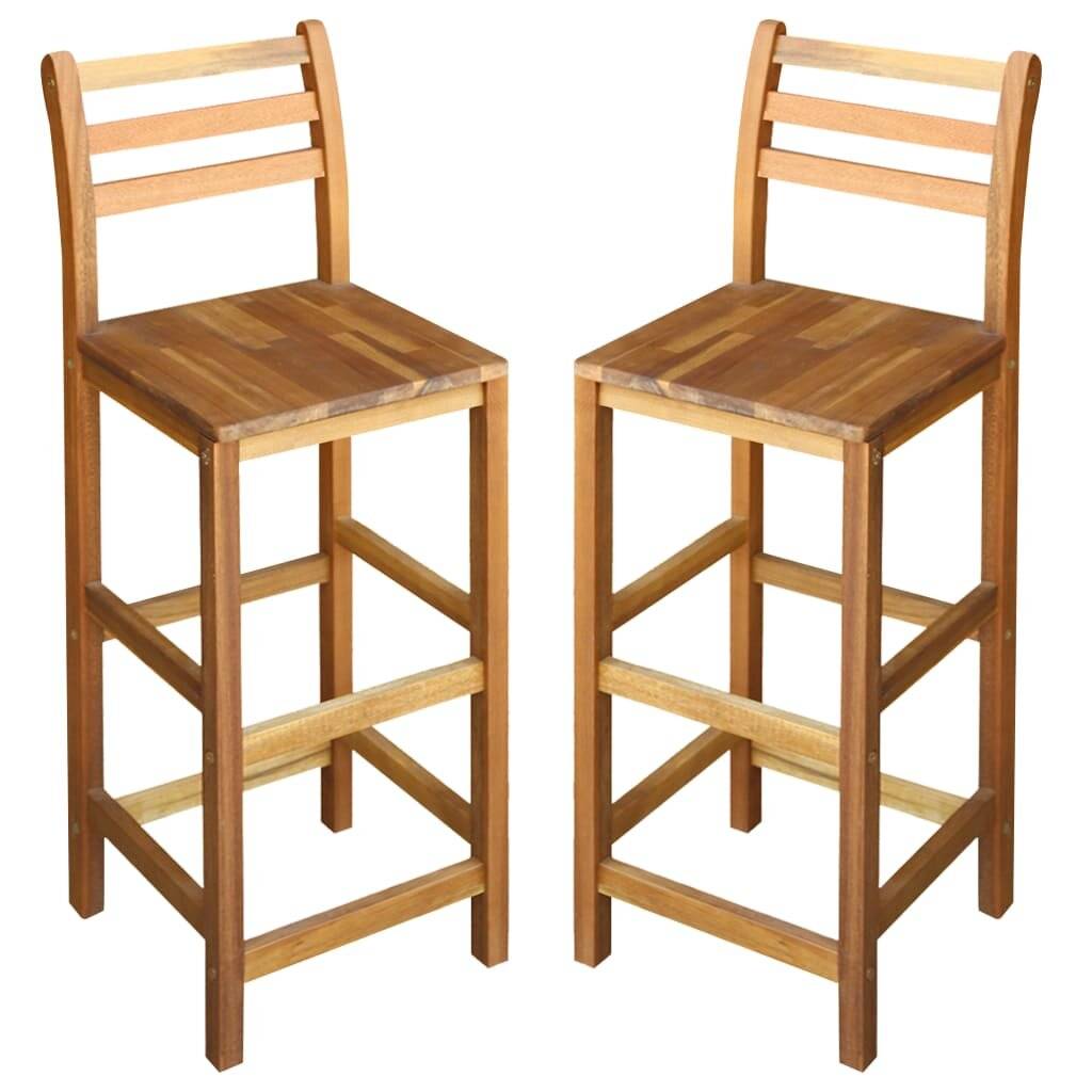 Barstühle 2 Stk. Akazienholz Massiv 42 x 36 x 110 cm-0