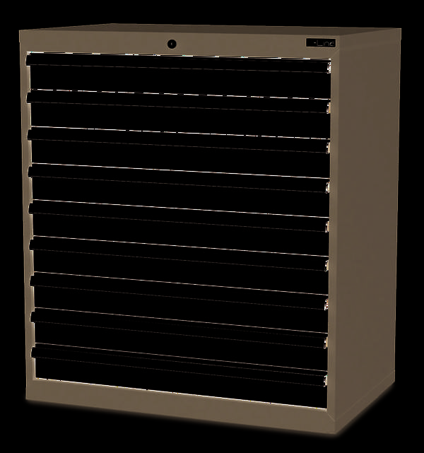 Schubladenschrank,inklusiv 9 Schubladen,Schubladen: 9x100,verzinkte Schubladen mit glatten Seitenwänden,Kugelführung, Auszug 100 %, Tragkraft 80 kg,BxTxH 900x575x1020 mm