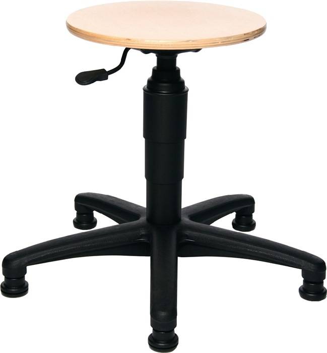 Drehhocker m.Bodengl.Buche natur Sitz-H.390-520mm TOPSTAR-0