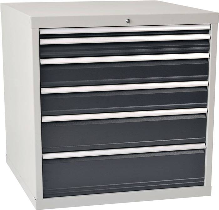 Schubladenschrank H1019xB1005xT736mm lichtgrau/grau 6 Schubl.Voll.Bedrunka-0