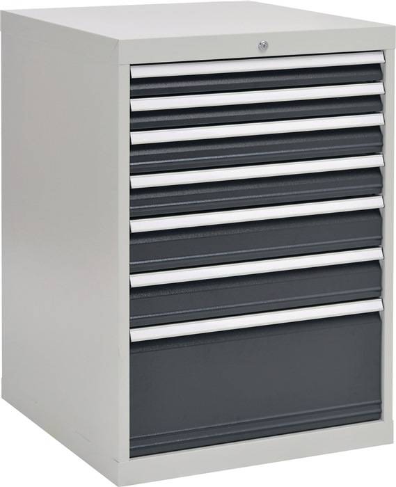 Schubladenschrank H1019xB705xT736mm grau/anthr. 2x75,2x100,2x125,1x300mm Schubl.-0