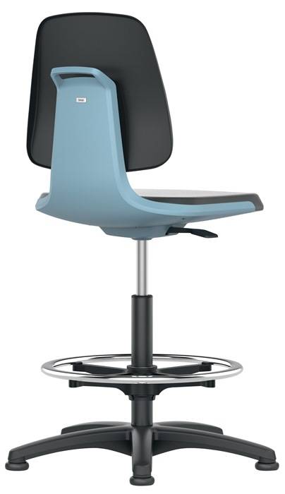 Arbeitsdrehstuhl Labsit Bodengleiter+Fußring Sitzsch.blau Integralschaum schwarz-0