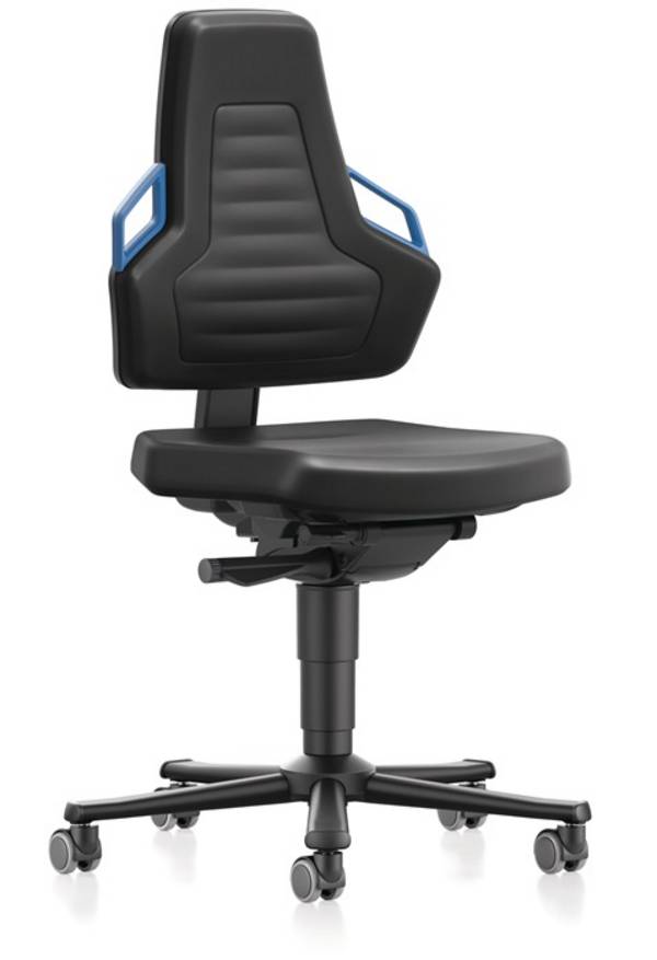 Arbeitsdrehstuhl Nexxit Rl.Grifffarbe blau Skintecpolster